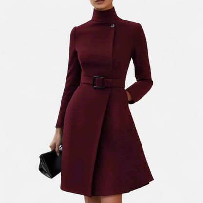 Vestido Mujer Cuello Alto Asimétrico Invierno - Mavetta