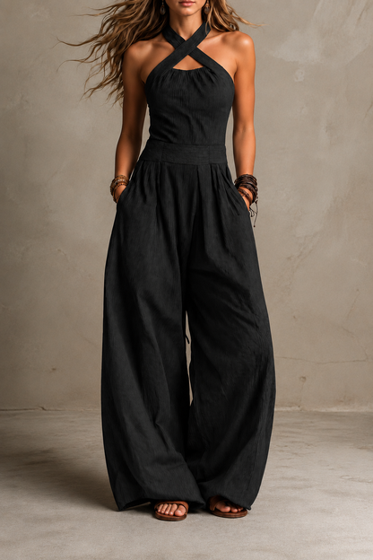 Mono Mujer Escote Cruzado Ajuste Elegante