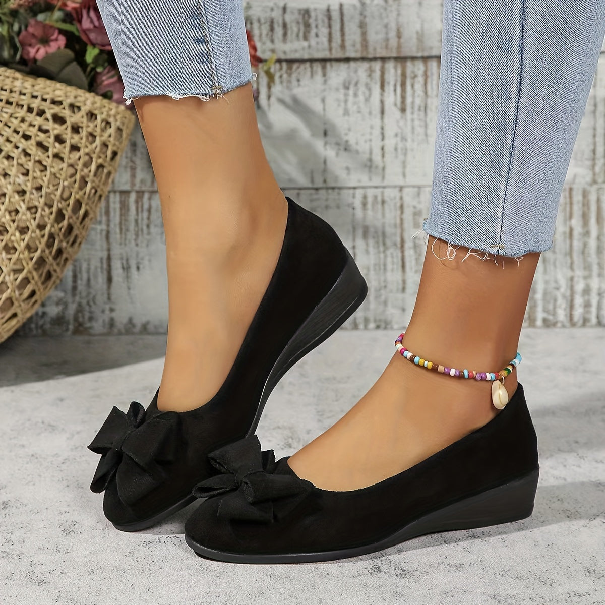 Zapatos planos mujer ortopédicos con lazo plantilla ergonómica
