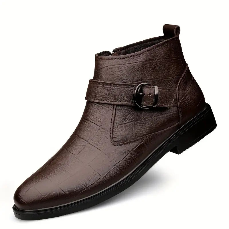 Botines hombre de cuero con cremallera estilo casual cómodos