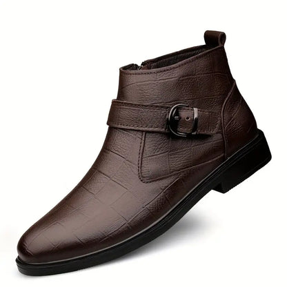 Botines hombre de cuero con cremallera estilo casual cómodos