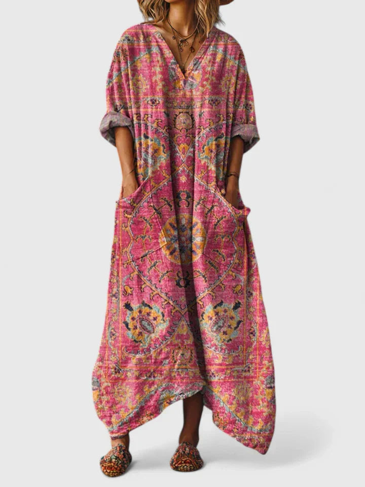 Vestido Maxi Mujer Fluido Suelto Estilo Boho