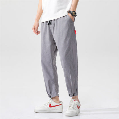 Pantalones Hombre Tejido Ligero Transpirable Corte Moderno Ajustado