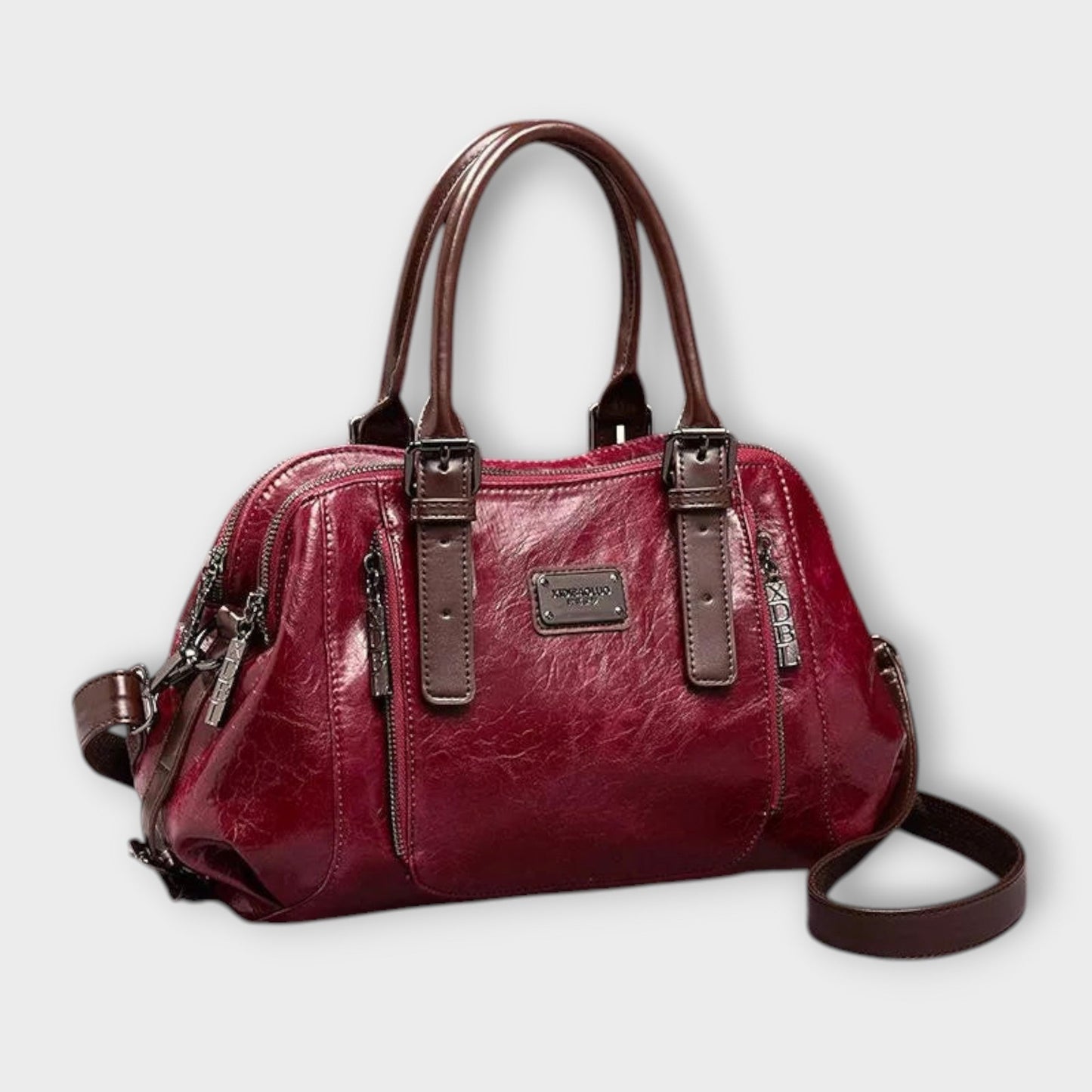 Bolso Estructurado Mujer de Cuero Pulido Diario