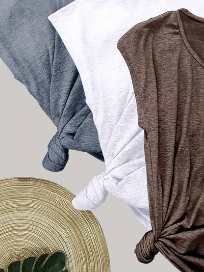 Blusa mujer fluida de tejido ligero escote en V