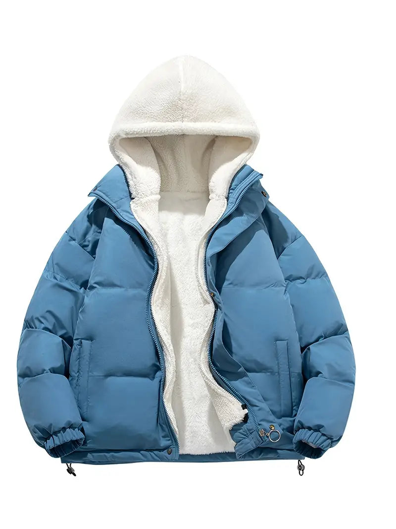 Abrigo Puffer Mujer Invierno con Capucha Acolchado