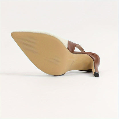 Tacones Mujer Slingback Diseño en Contraste