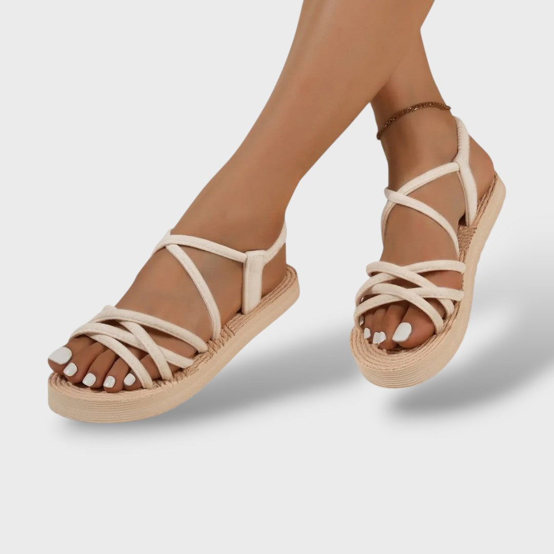 Sandalias Gladiadora Mujer Plataforma Tiras Cruzadas - Mavetta