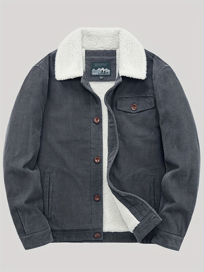 Chaqueta exterior hombre de forro polar con bolsillo en el pecho