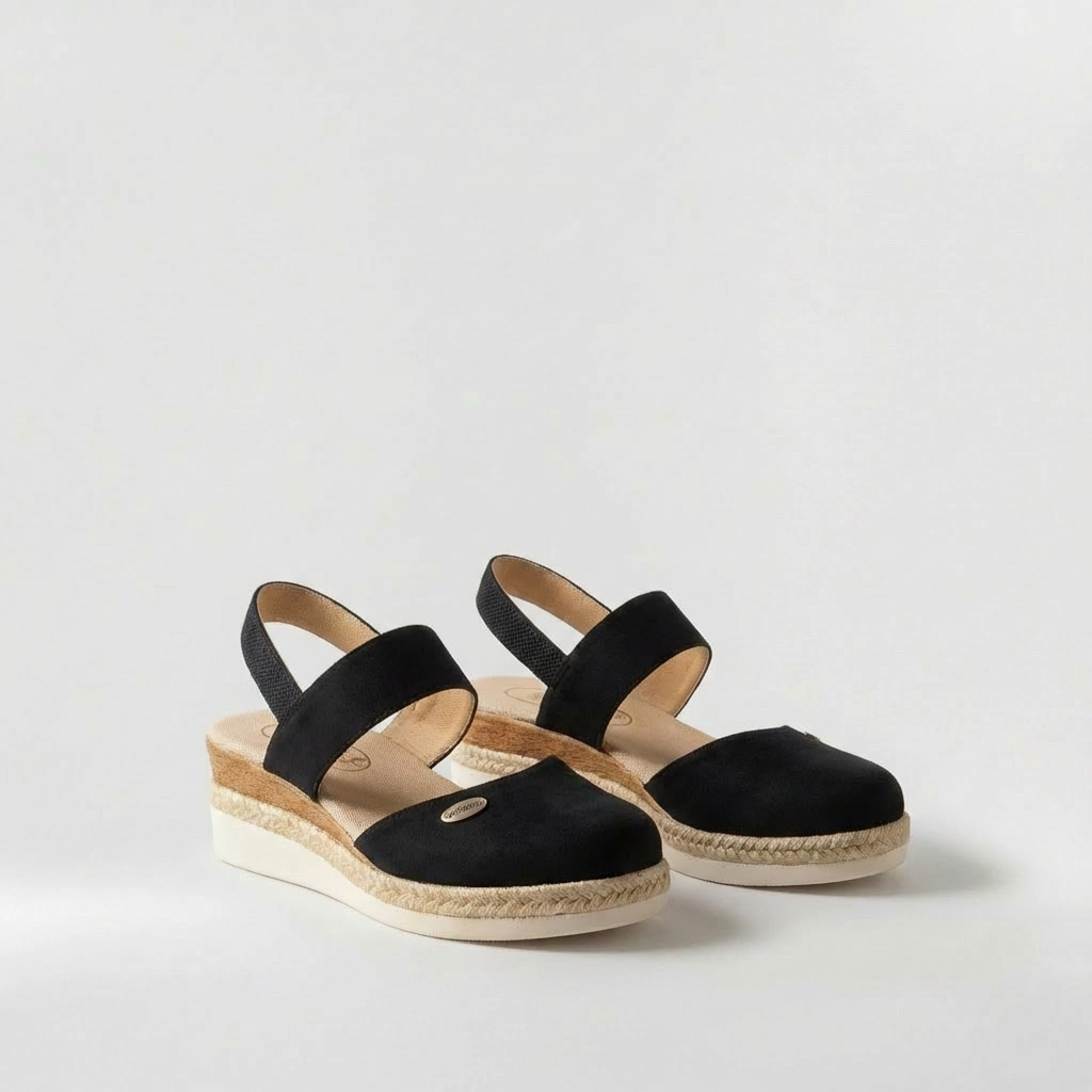 Sandalias Plataforma Mujer de Lino Estilo Alpargata Cuña