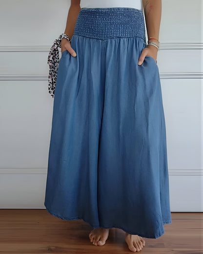 Pantalón Mujer Fluido Cintura Elástica Corte Amplio - Mavetta