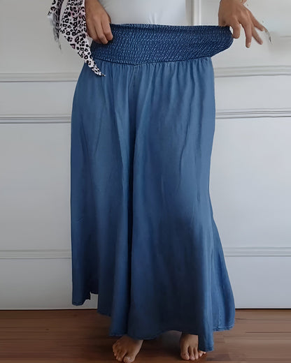 Pantalón Mujer Fluido Cintura Elástica Corte Amplio