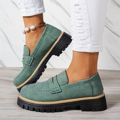 Mocasines Mujer Diseño Retro Suela Gruesa Comodos