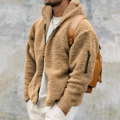 Chaqueta Hombre de Forro Polar con Capucha Ajuste Regular