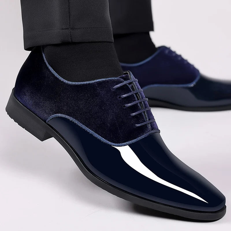 Zapatos de vestir hombre con cordones piel brillante elegante