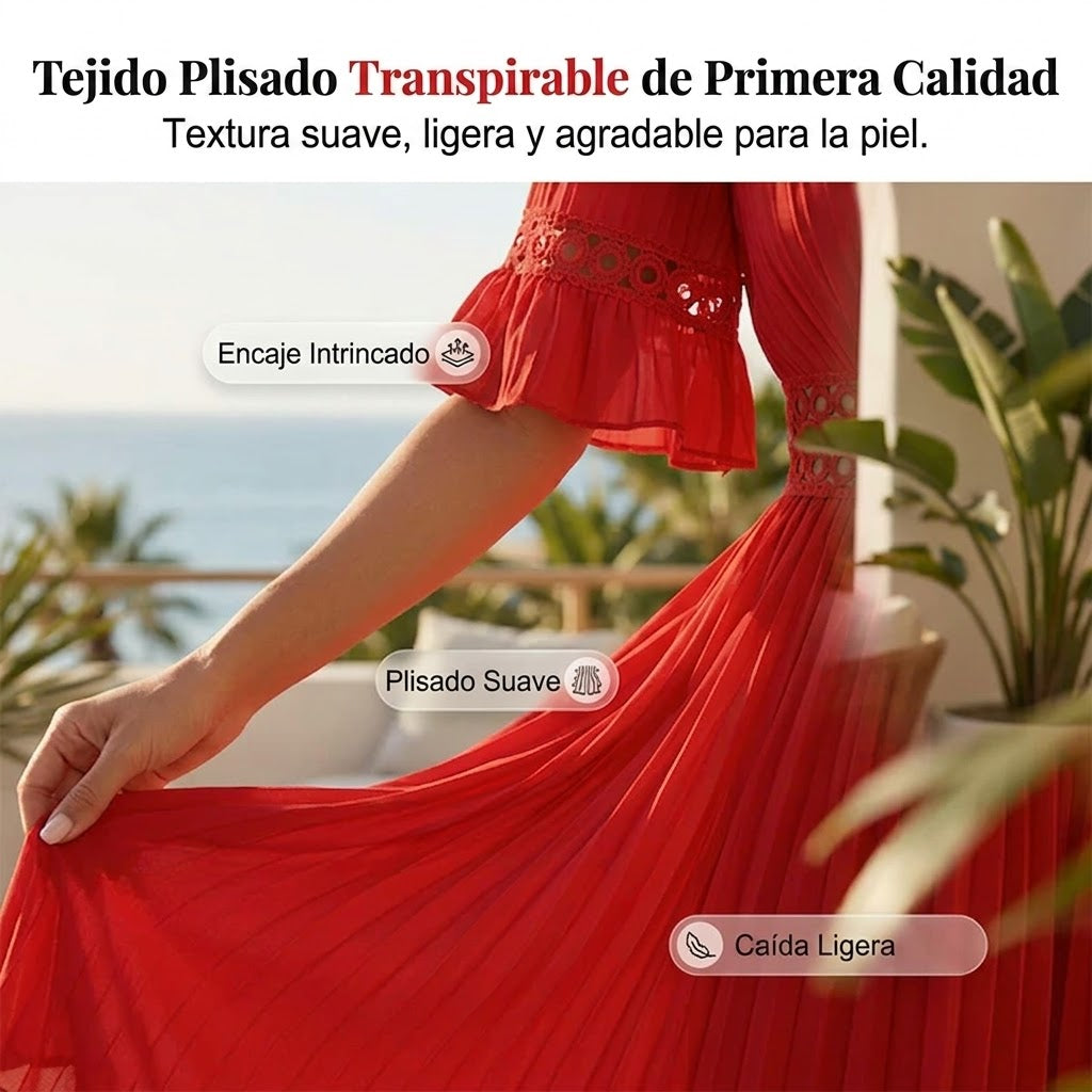 Vestido verano mujer con encaje y corte cómodo