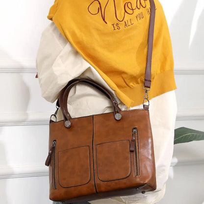 Bolso de hombro mujer de cuero estilo vintage