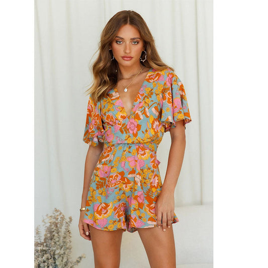 Mono Mujer Casual Estampado Floral Manga Corta Escote Verano - Mavetta