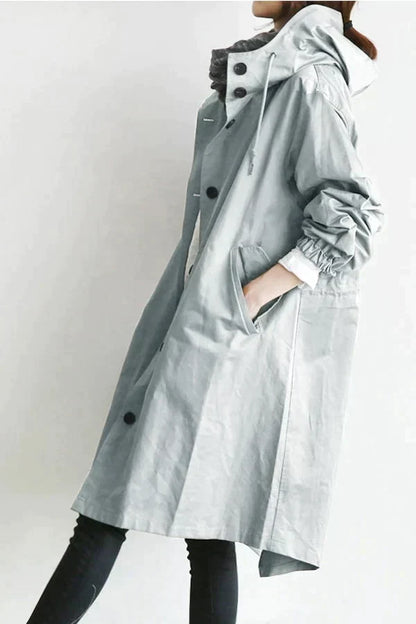 Trench coat mujer impermeable oversize media longitud