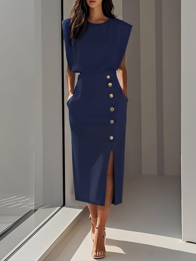 Vestido midi mujer con estilo atemporal y corte elegante