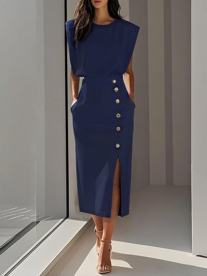 Vestido midi mujer con estilo atemporal y corte elegante