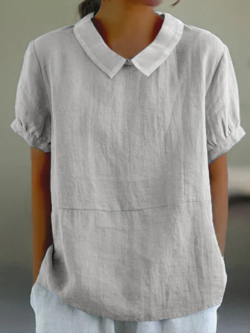 Blusa Mujer Fluida Cuello Alto Corte Relajado