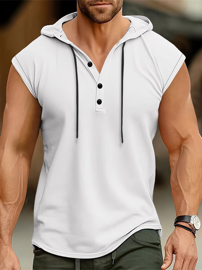 Camisa sin mangas hombre tejido transpirable con capucha