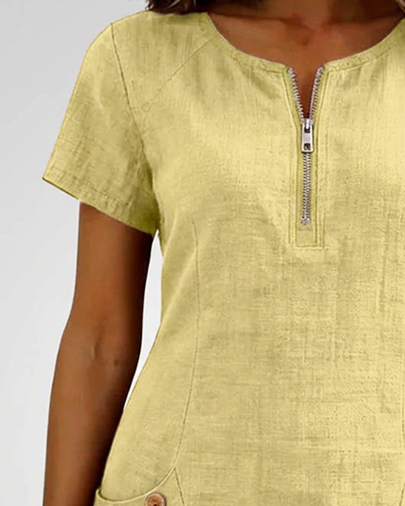 Vestido recto mujer con cremallera y bolsillos