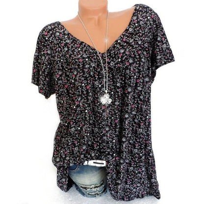 Blusa Mujer Estampada Escote en V