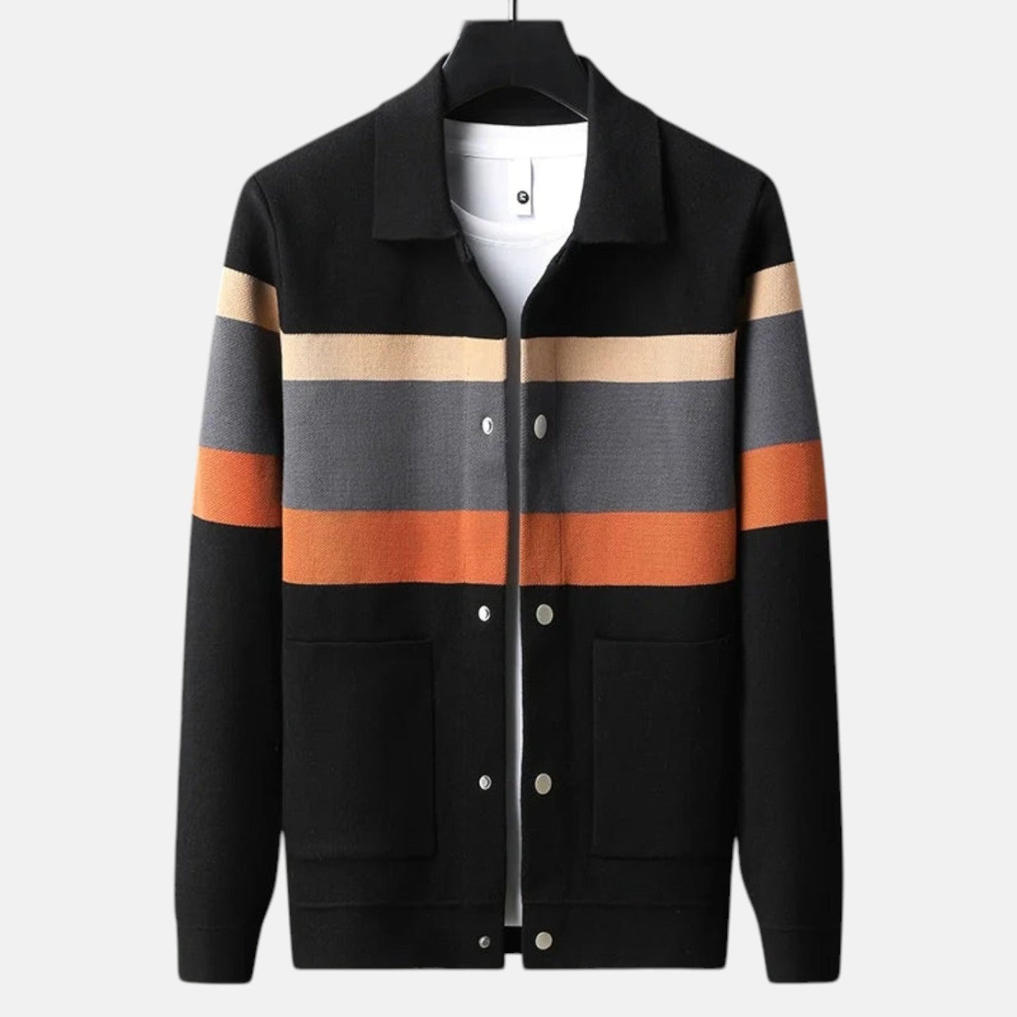 Cárdigan Hombre de Lana con Botones y Bolsillos Estilo Casual