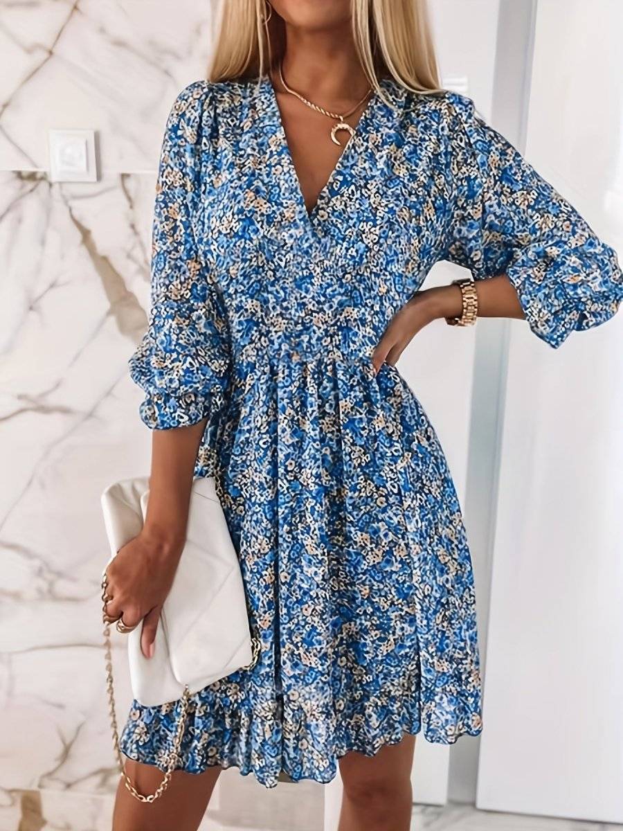 Vestido Mujer Verano Estampado Floral Corte Fluido