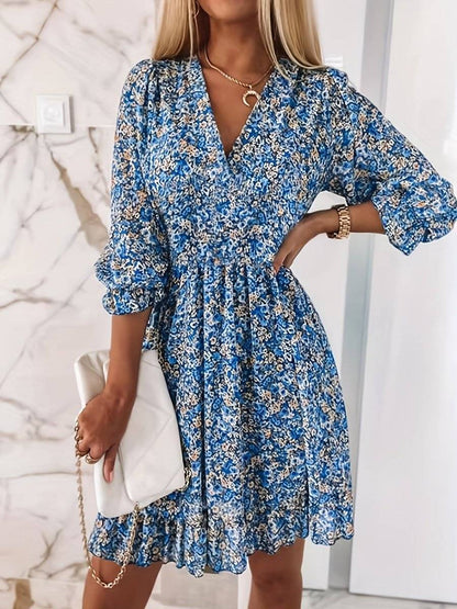 Vestido Mujer Verano Estampado Floral Corte Fluido