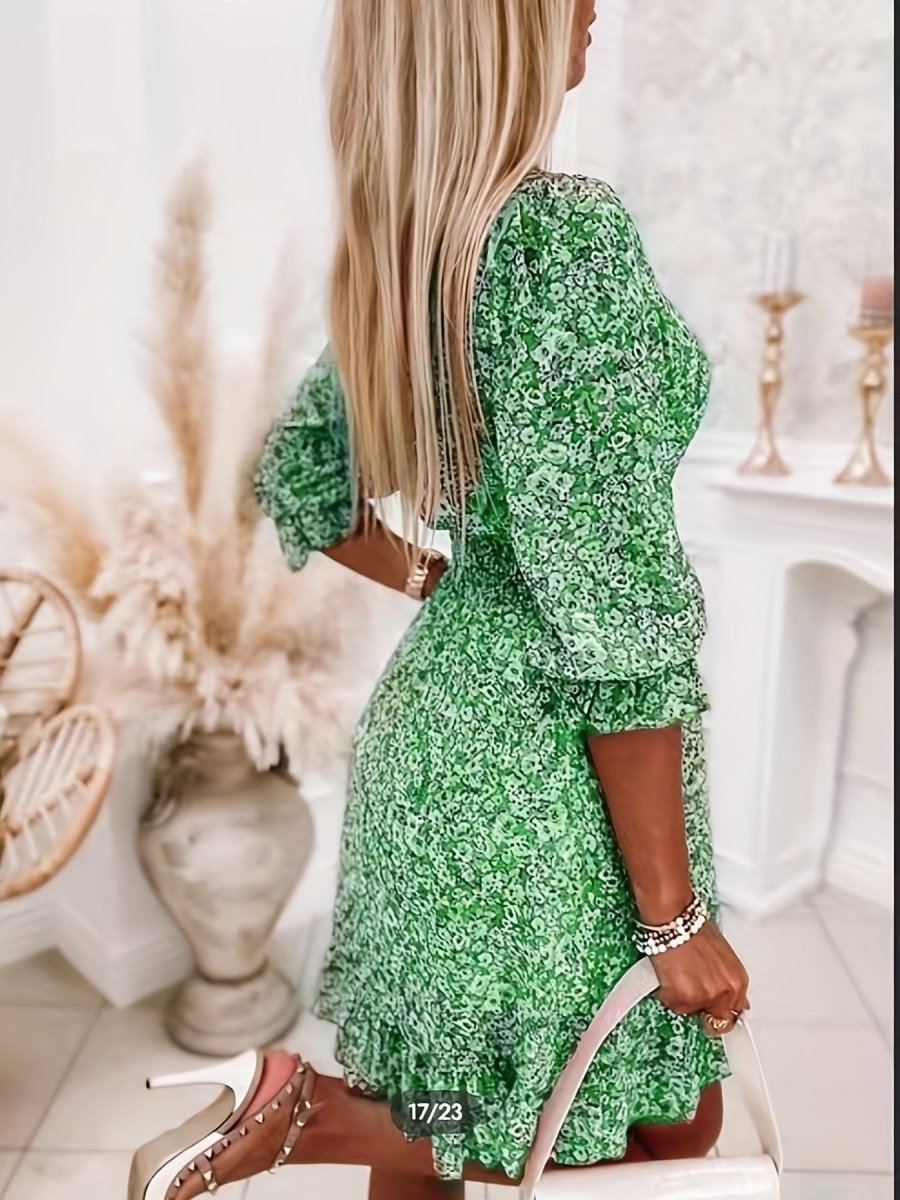 Vestido Mujer Verano Estampado Floral Corte Fluido