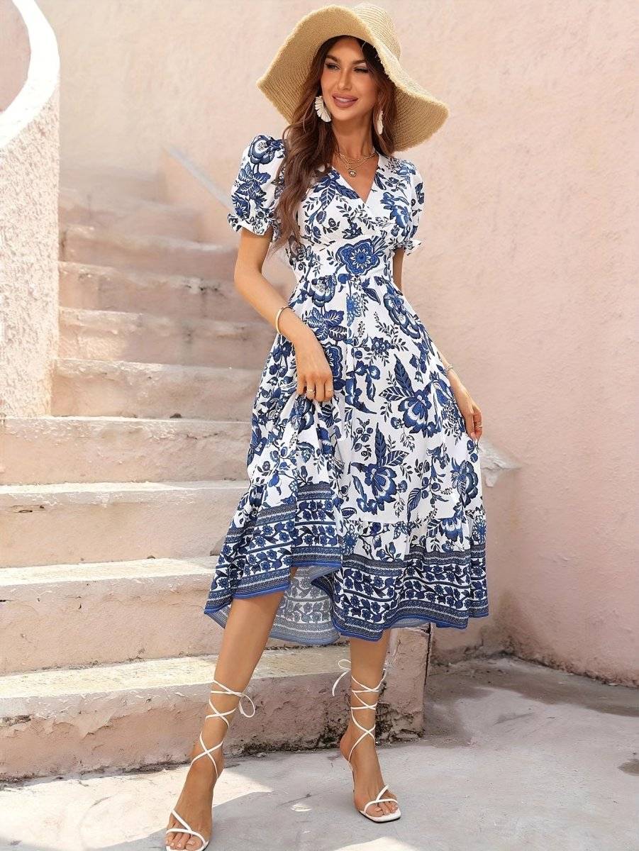 Vestido mujer verano diseño romantico corte midi