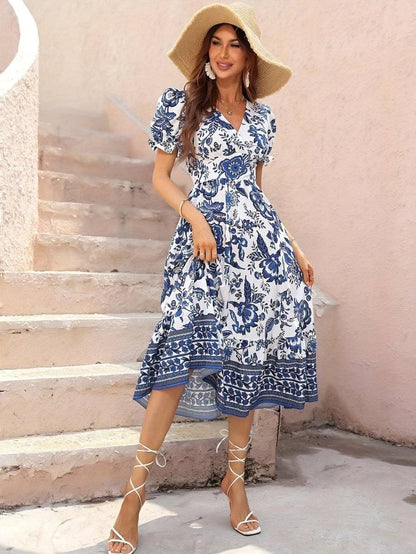 Vestido mujer verano diseño romantico corte midi