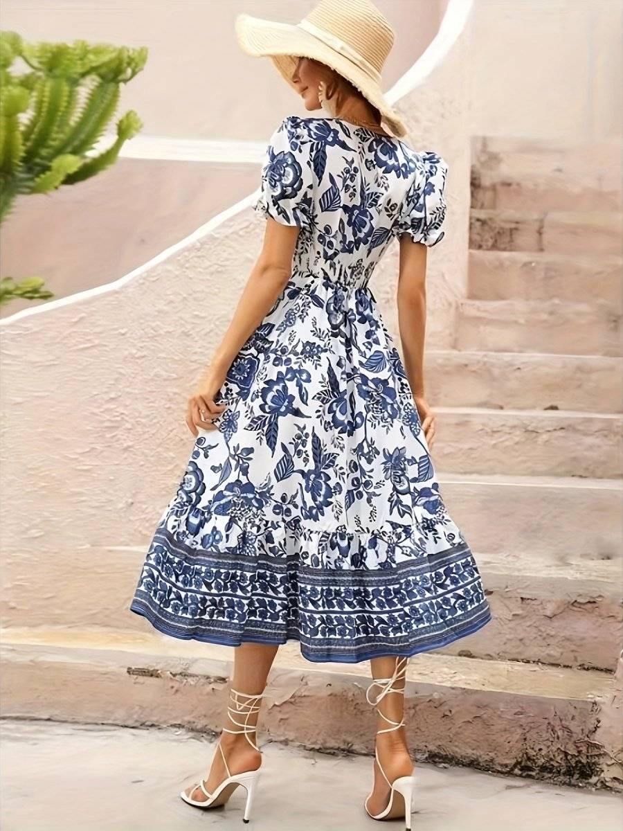 Vestido mujer verano diseño romantico corte midi