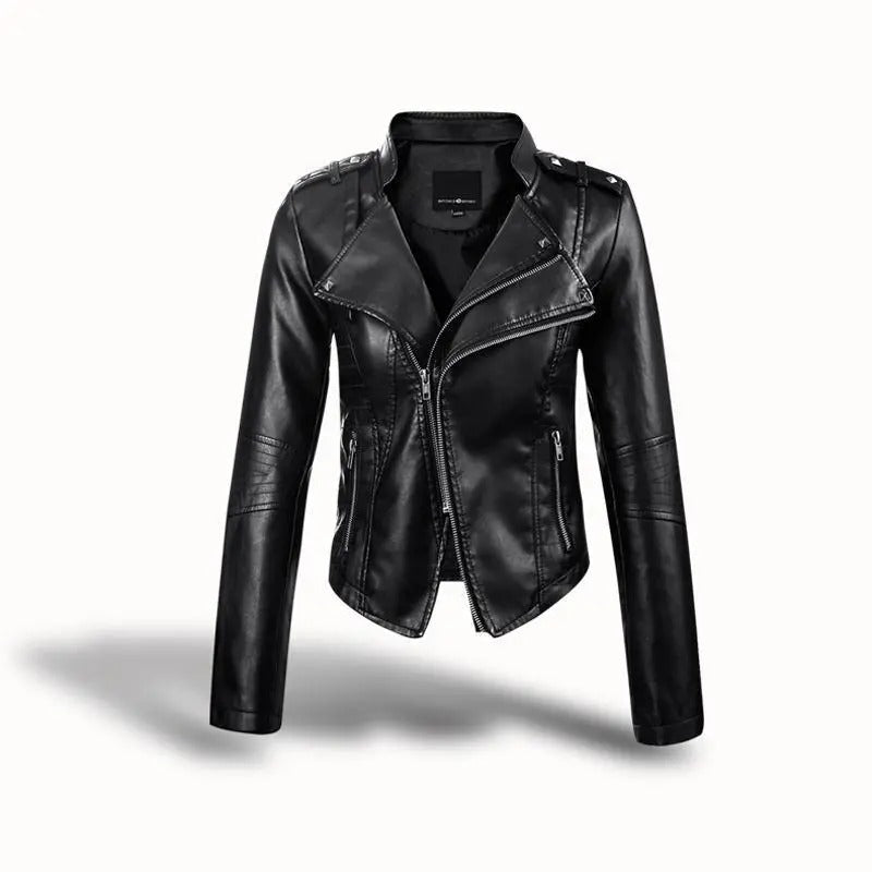 Chaqueta Mujer Estilo Rockero Ajuste Slim