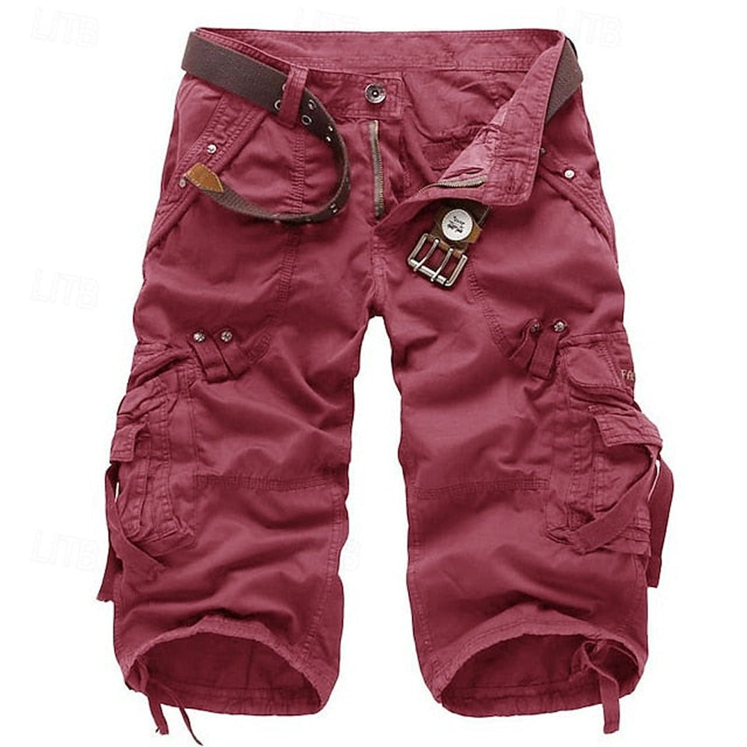 Pantalón Cargo Hombre Algodón Cinturón Múltiples Bolsillos - Mavetta