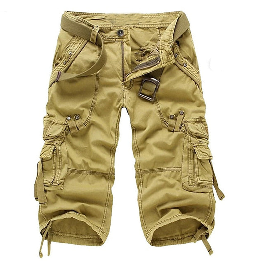 Pantalón Cargo Hombre Algodón Cinturón Múltiples Bolsillos