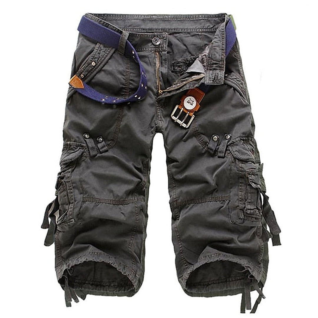Pantalón Cargo Hombre Algodón Cinturón Múltiples Bolsillos