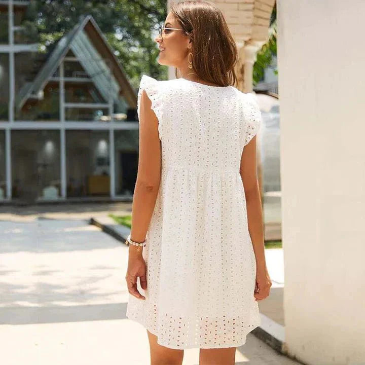 Vestido ibicenco mujer de encaje ligero verano