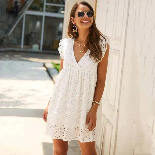 Vestido ibicenco mujer de encaje ligero verano - Mavetta