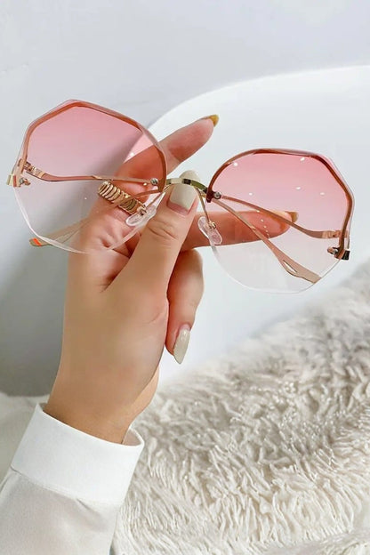 Gafas de sol mujer sin montura lente degradada oversize