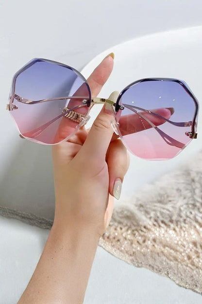 Gafas de sol mujer sin montura lente degradada oversize
