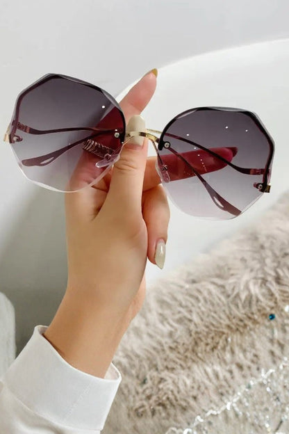 Gafas de sol mujer sin montura lente degradada oversize