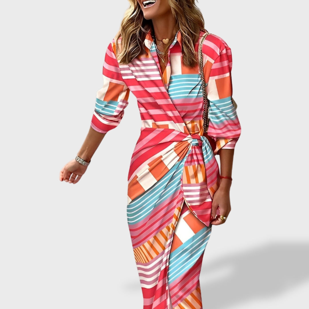 Vestido midi mujer elegante corte ajustado