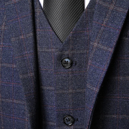 Traje Hombre de Piezas Cuadros Corte Moderno