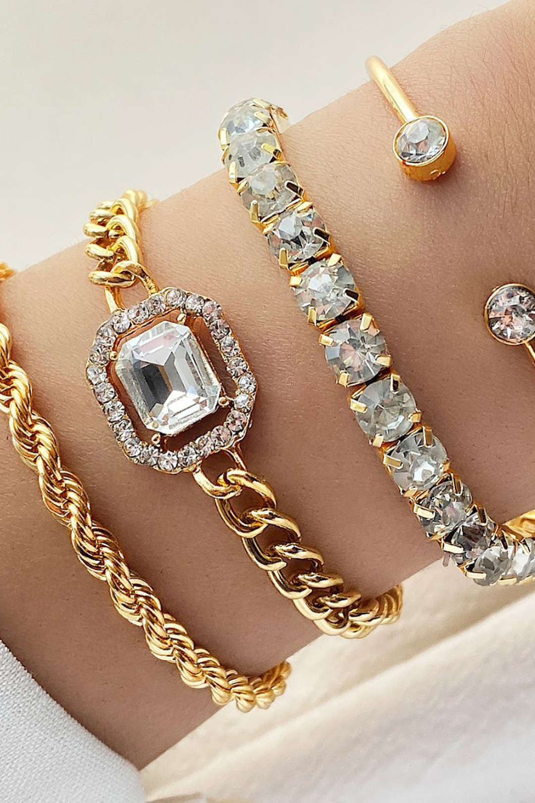 Conjunto de Pulseras Mujer Cristales Cadena Ajustable - Mavetta