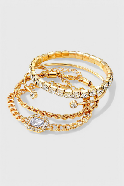 Conjunto de Pulseras Mujer Cristales Cadena Ajustable