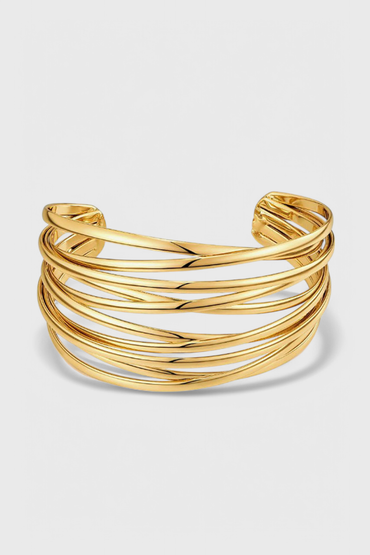 Pulsera Rígida Mujer Superpuesta Ajustable con Abertura - Mavetta